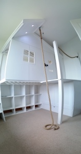 Custom tree house bed build. Check the video of this being built.